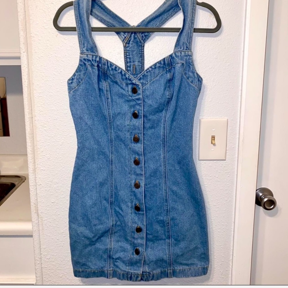 Denim Button-Down Mini Dress